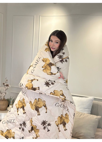 Ковдра євро з верблюжої вовни Camell wool 21429 195х215 см бежева Arda (365964072)