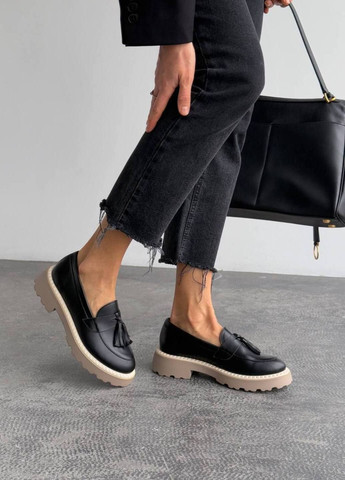 Ailinda Туфли женские кожаные лоферы черный з натуральная кожа, украина — демисезон (322059712)