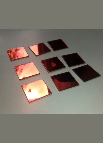 Зеркальные пластиковые наклейки квадратики Красный 2 х 2 см 75 шт Б235 No Brand (302241993)