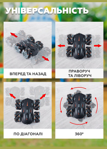 Машинка на радиоуправлении перевертыш на пульте управления Stunt Elves Черный 68396 DobraMAMA (336330636)