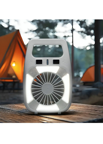 Аккумуляторный вентилятор с фонариком регулировкой скорости индикатором заряда 1800мАч 12х4х18 см (480556-Prob) Серый Unbranded (337415491)