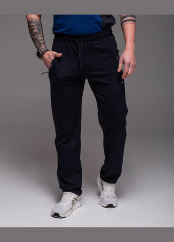 Темно-синие спортивные, повседневный демисезонные прямые брюки Vakko