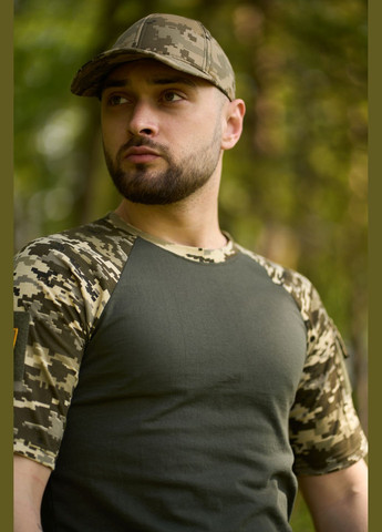 Футболка мужская тактическая с коротким рукавом "Sleeve" хаки пиксель милитари футболка камуфляж хлопок Intruder (341525262)