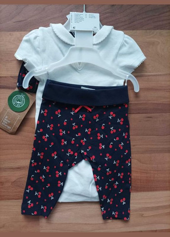 Комбінований демісезонний костюм боді, лосини та пов'язка для дівчинки 84803-210265 різнобарвний C&A