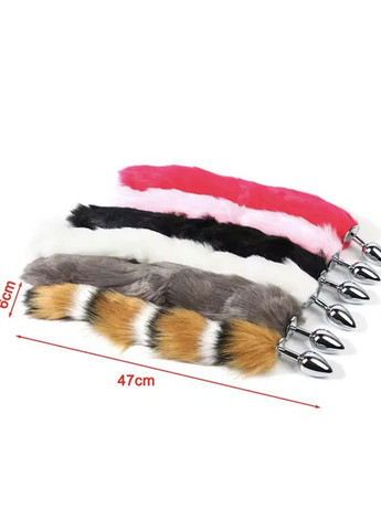 Анальна пробка з хвостом лисички фіолетовий No Brand (316684621)