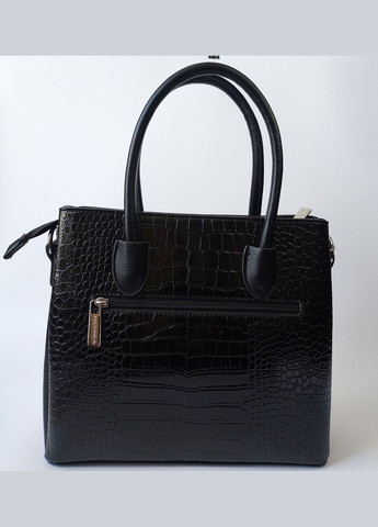 Сумка женская классическая каркасная на три отделения лаковая с двумя ручками черная Karlos Marconi (347640656)