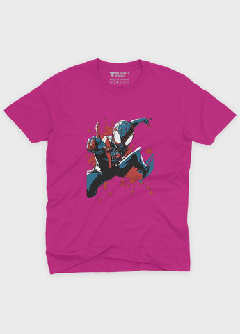 Рожева демісезонна футболка для дівчинки з принтом супергероя - людина-павук (ts001-1-fuxj-006-014-063-g) Modno
