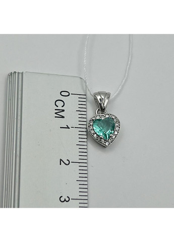 Кулон срібний з кубічним цирконієм "Серце" 1,03 г No Brand (369737778)