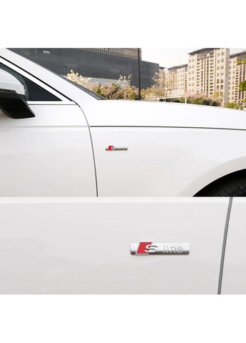 Эмблема надпись Sline для хром 72х17 мм металл (на скотче) Audi (369610694)