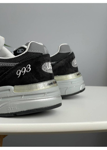 Чорні Осінні кросівки чоловічі new balance 993 black grey white | нью беланс 993 чорні сірі білі No Brand
