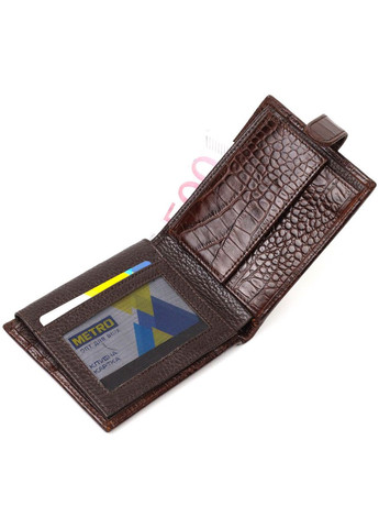 Мужской фактурный горизонтальный кошелек из натуральной кожи с тиснением под крокодила 22043 Bond (329197574)