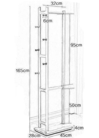 Стойка вешалка для одежды из дерева Ахтопол коралл (СВГ-002714) No Brand (328072438)
