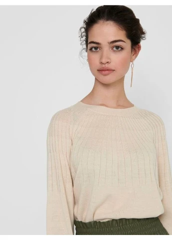 Комбинированный демисезонный пуловер onlamalia /s pullover cc knt 15219325 pumice stone l бежевый 15219325pumicestone Only
