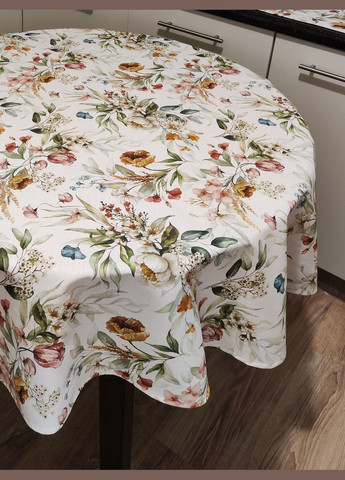 Скатерть с водоотталкивающей пропиткой на овальный стол в "Удивительный букет" 160, 300 Maystat (340673021)
