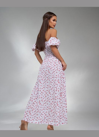 Білий повсякденний сукні бебі долл ISSA PLUS з квітковим принтом