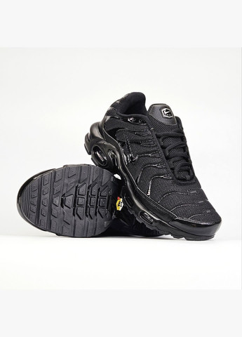Черные демисезонные кроссовки мужские и женские Nike air max Tn plus black | Найк аір макс Тн плюс