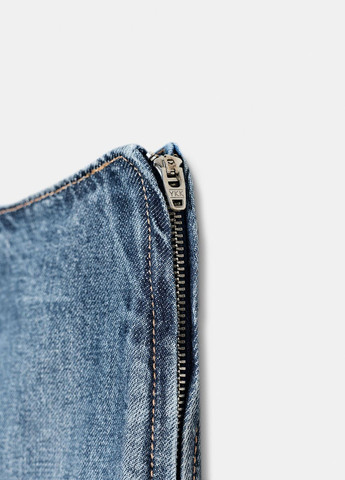 Синяя джинсовая однотонная юбка Zara