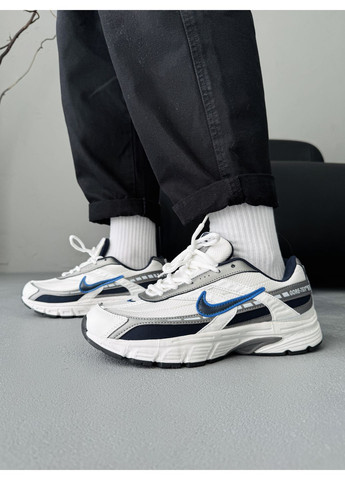 Белые демисезонные кроссовки мужские nike initiator white / gray / blue gore-tex найк инитатор No Brand