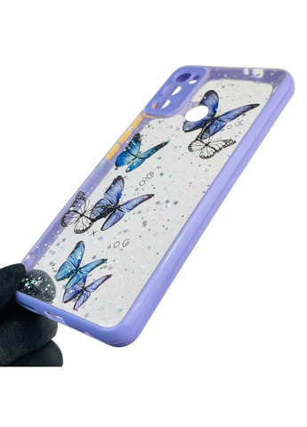 Чохол для G40 з блискітками з метеликами на моторола г40 бузковий Motorola (366388927)