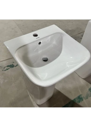 Раковина моноблок BEVEL-1101 450х435х830mm (отвір під змішувач, перелив) (MI6697) Mixxus (402524612)