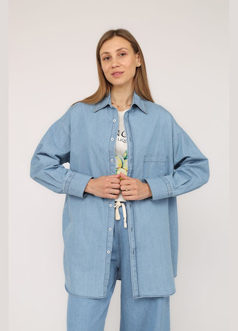 Сорочка джинсова жіноча колір блакитний CB-00271918 LY LOVE (330751496)