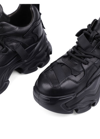 Чорні всесезонні жіночі кросівки 222-30 оз-23-24 чорний шкіра MIRATON