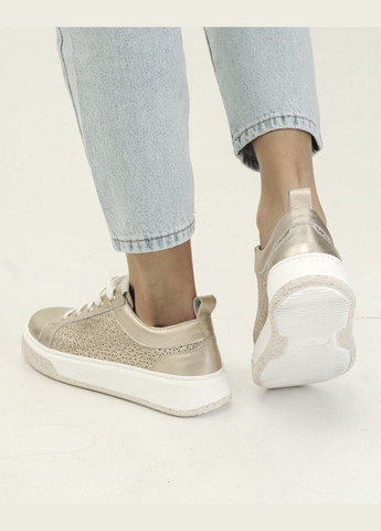 Кроссовки с жемчужинами розово-золотистые кожа Tucino золотые лето (289719710)