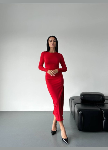 Червона святковий, коктейльна, вечірня сукня футляр Garna однотонна