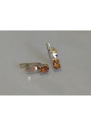 Срібні сережки з золотими вставками Silver Style (367112686)