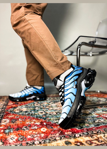 Голубые демисезонные кроссовки мужские nike air max tn plus chilly blue black | найк аир макс тн голубые черные No Brand