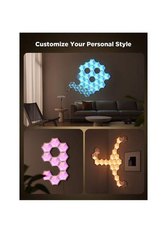 Набор светильников H606A Glide Hexagon Light Panels Ultra 10шт Lunar White (H606AC81) Govee (322914168)
