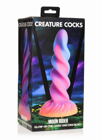 Фентезійний фалоімітатор Glow-in-the-Dark Unicorn Dildo, світиться в темряві, 20,6 см Creature Cocks (335392417)