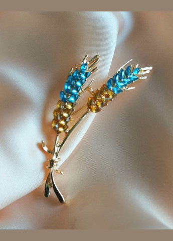 Брошка патриот колосок желто-голубой No Brand (327274103)