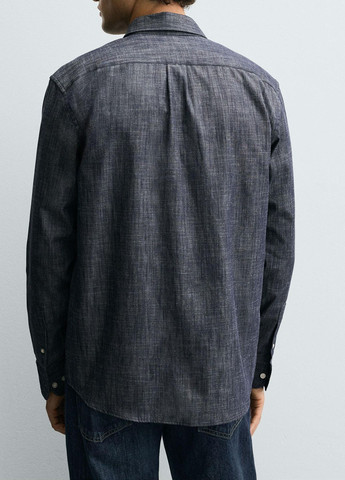 Индиго рубашка однотонная Zara