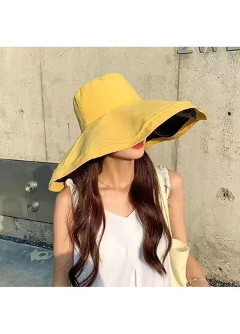 Шляпа-панама с широкими загнутыми полями UPF50+ На обхват головы 54-58 см Желтая No Brand (369502841)