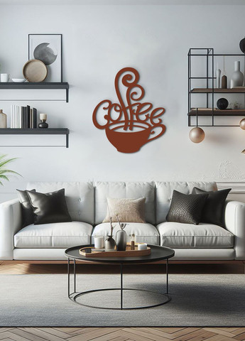 Настенный Декор в комнату, интерьерная картина из дерева "Чашка кофе", декоративное панно 35х43 см Woodyard (291843183)