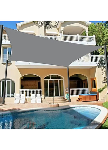 Тент навес затеняющий квадратный 5х5м Оксфорд (Серый) No Brand (332634348)