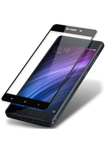 Закаленное защитное стекло на Xiaomi Redmi 4A с черной рамкой X-level (329882036)
