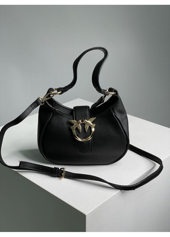 Сумка женская классическая багет черний Pinko Mini Brioche Bag Hobo Black / Gold No Brand (369653496)