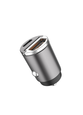 Автомобільний зарядний пристрій A908 Mini Metal (USB/USB-C/4.8A/30W)- графітовий Aspor (368561162)