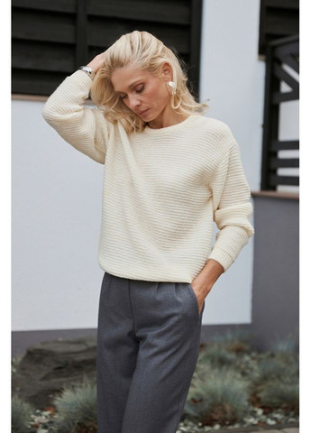 Світло-жовтий зимовий жіночий напівпрозорий теплий джемпер із вовни (2910) Triko Bakh