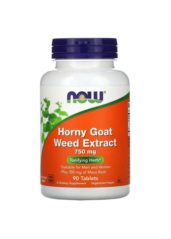 Горянка (эпимедиум), 750 мг, Horny Goat Weed Extract,, 90 таблеток Now Foods (326054911)