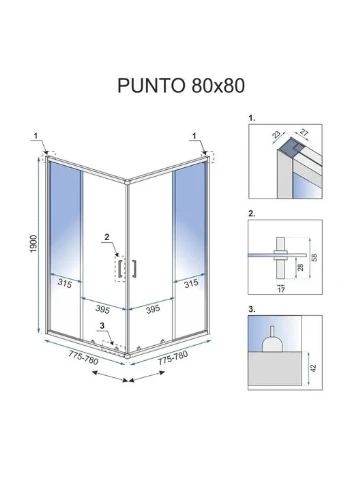 Душова кабіна PUNTO CHROME Rea (392252476)