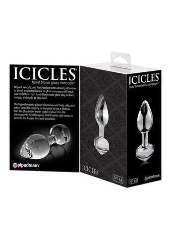 Скляна анальна пробка Icicles No 44 прозора Pipedream (302315964)