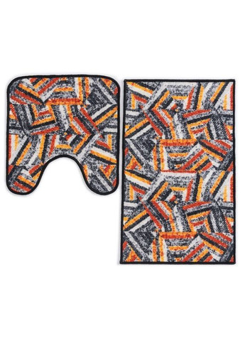 Набір килимків у ванну кімнату та туалет Taba 317-2 50х80 та 57х60 см сірий No Brand (364969210)