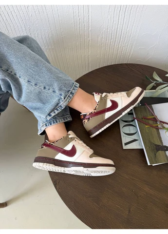 Бежевые летние кроссовки nike dunk beige leo найк данк No Brand