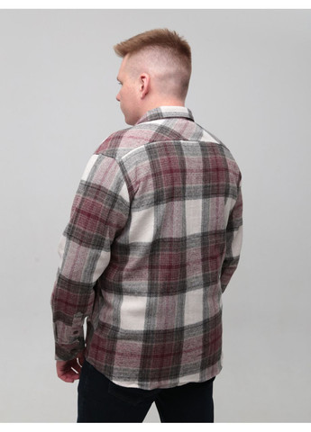 Бордовая повседневный рубашка в клетку Jean Piere