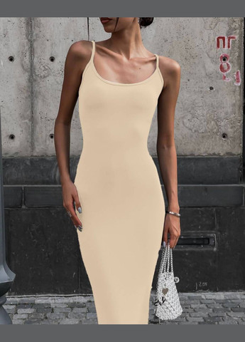 Бежевое коктейльное, повседневный, кэжуал, джинсовое, вечернее платье женское Україна однотонное