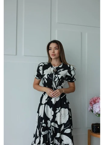 Черное платье миди 'летняя лёгкость' мод мма-365,, No Brand
