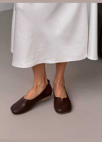 Женские балетки с анатомическим носиком barefoot Helen | коричневые натуральная кожа (330105042)